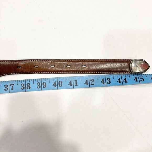 Greg Norman Mens golf belt Genuine leather with shark conchos Sz‎ 40 Brown - Picture 7 of 9